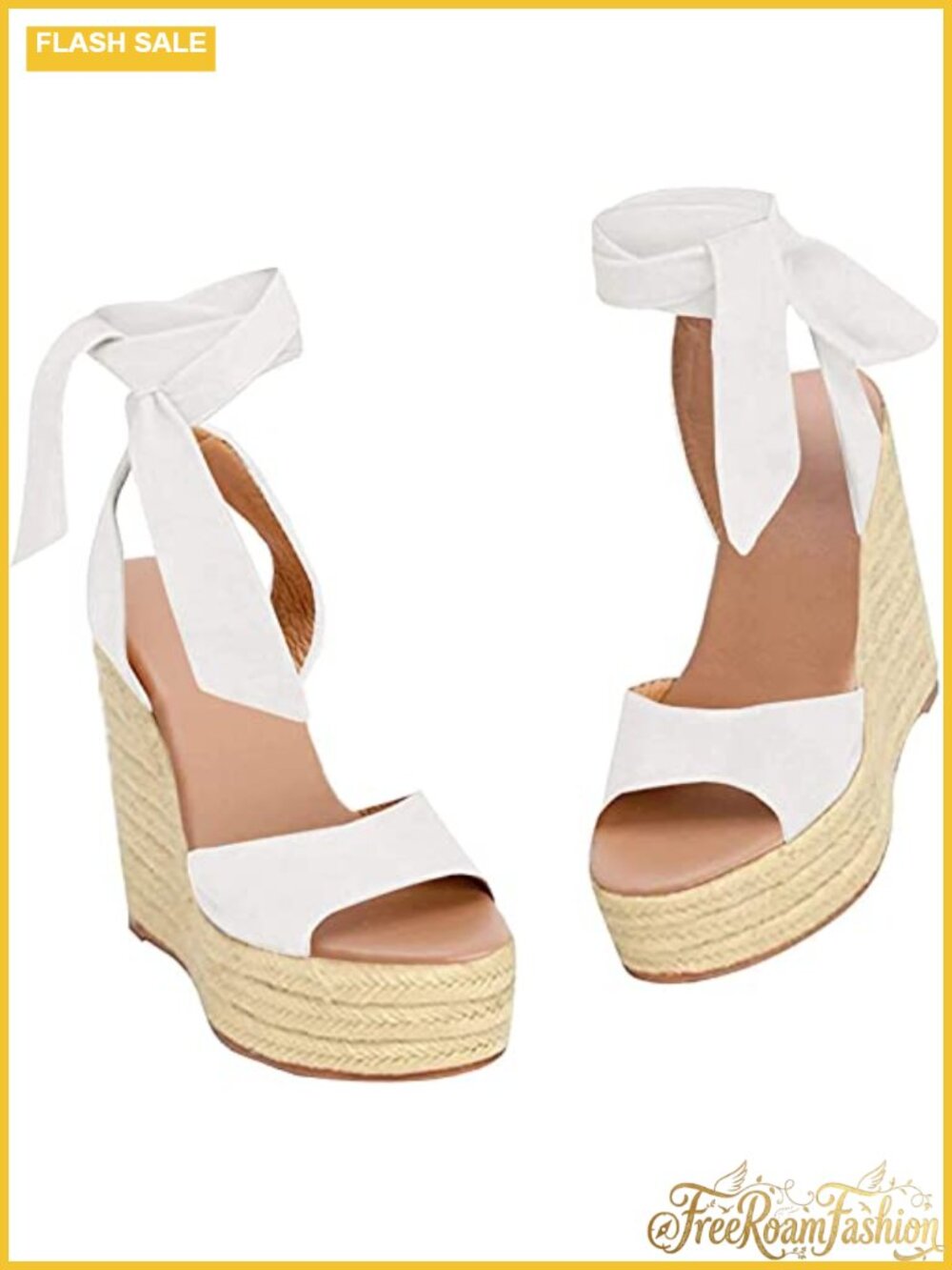 Women's Platform Espadrille Wedges Open Toe High Heel Sandals Ankle Strap Buckle
